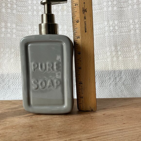 Grey Ceramics Retro Soap Dispenser Soap Bottle Lotion Bottle with Pump, Used - Picture 9 of 9